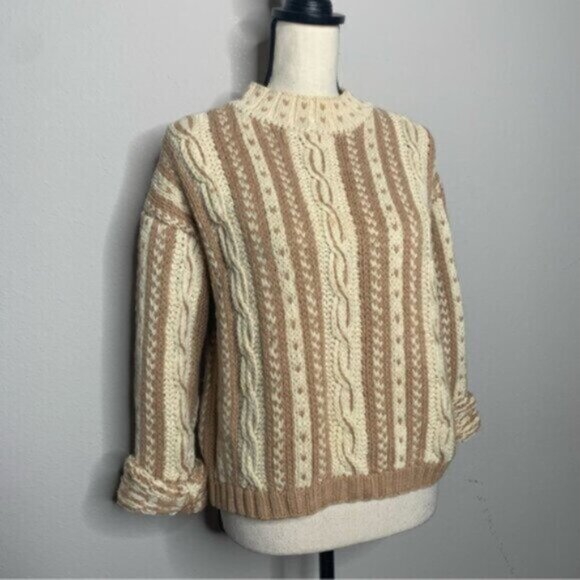 Esprit Vintage Oversized Cowl Neck Chunky Cable Knit Sweater - Picture 5 of 14